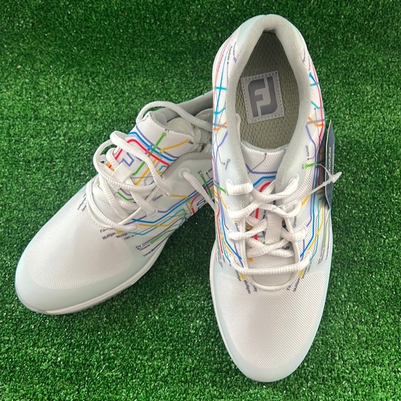 FootJoy Shoes - FootJoy Women's FJ Leisure Golf Shoes Style 92913 White / Rainbow Size 7 M